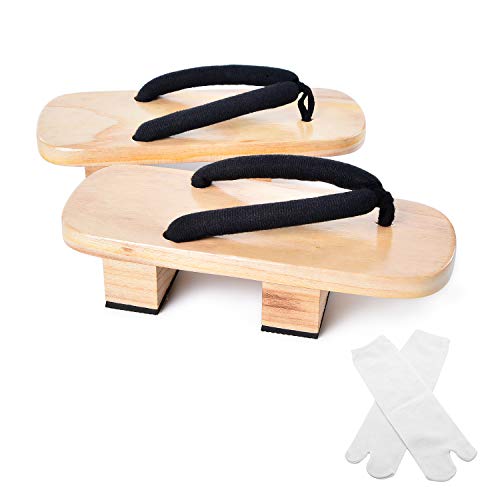 Product Cover Japanese Wooden Clogs Sandals Japan Traditional Shoes Geta with Tabi Socks