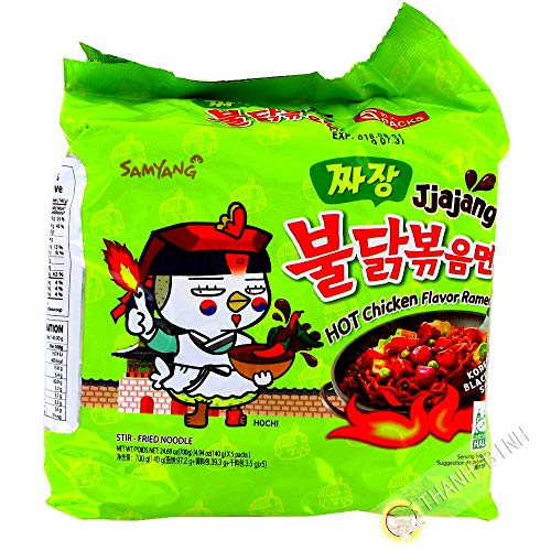 Product Cover Samyang Jjajang Hot Chicken Ramen 짜장 불닭 볶음면 (Pack of 5)