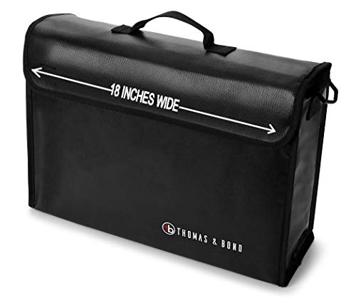 Product Cover Extra Large Fireproof Bag 18x12x5 Holds Legal Size Files and Binders Without Bending. A Fireproof Document Bag with Non Itchy Water Resistant Heat Protection