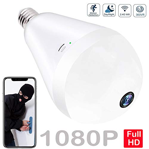 Product Cover Light Bulb Camera Wifi 1080P HD 360 Fisheye Wireless Security Camera Home LED Light Cameras Motion Detection Night Vision