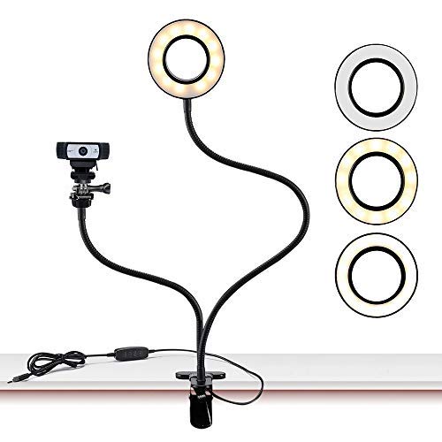 Product Cover AceTaken Webcam Light Stand for Live Stream, Selfie Ring Light with Webcam Mount for Logitech C925e, C922x, C930e, C922, C930, C920, C615, Brio 4K