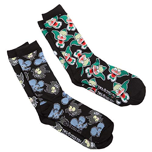 Product Cover The Simpsons Krusty/Itchy & Scratchy Adult 2-pack Crew Socks