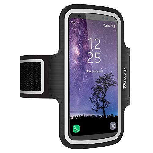 Product Cover trianium Water Resistant Armband for Large Cell Phone iPhone x iPhone 8/7/6s/6 Plus, Galaxy s9+, s8+ Edge/Note 9 5/Pixel 2 XL - Adjustable Reflective Workout Band Skin &Key Holder case (2nd gen)