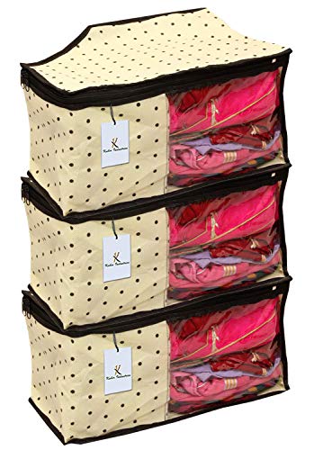 Product Cover Kuber Industries 3 Piece Non Woven Blouse Cover Set, Ivory