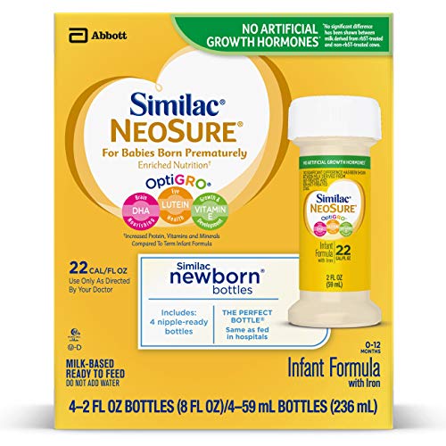 Product Cover Similac NeoSure Infant Formula with Iron, For Babies Born Prematurely, Ready-to-Feed bottles, 2 fl ounces (48 bottles)
