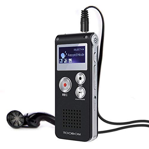Product Cover Voice Recorder TOOBOM R01 Digital Voice Activated Recorder - Sound Audio Dictaphone Double Sensitive Microphone Metal Body A-B Repeat Mini Lecture Recorder