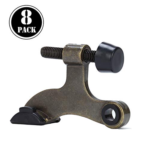 Product Cover 8 Pack Hinge Pin Antique Brass Door Stopper,Adjustable Deluxe Heavy Duty Door Stopper 2-1/2