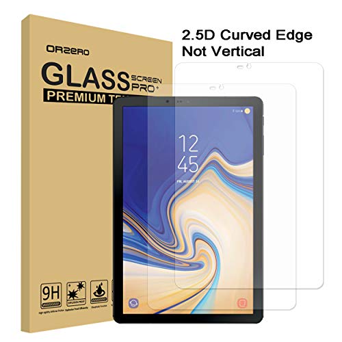 Product Cover (2 Pack) Orzero for Samsung Galaxy Tab S4 2018 T835, T830 Tempered Glass Screen Protector, 9 Hardness HD Anti-Scratch Full-Coverage (2.5D Arc Edges) (Lifetime Replacement)