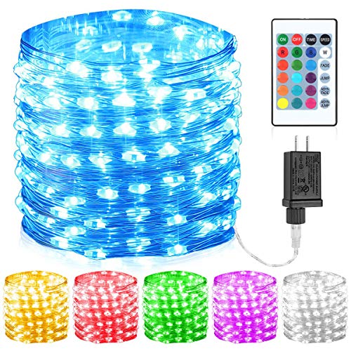 Product Cover GDEALER 100 Led 16 Colors String Lights Multi Color Change String Lights Christmas Lights Remote Fairy Lights 33ft Firefly Twinkle Lights for Thanksgiving Christmas Decorations Bedroom Wedding