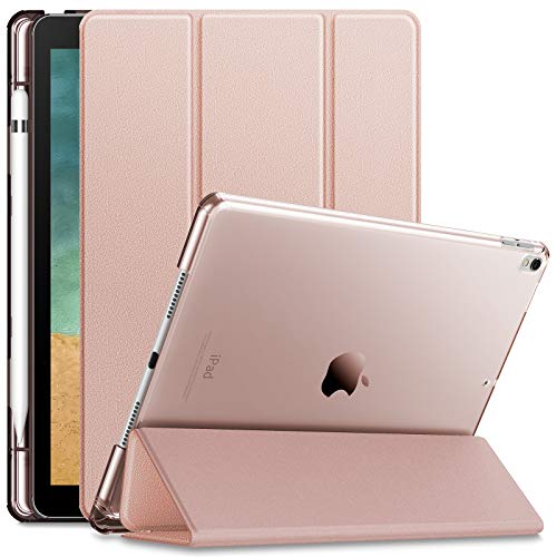 Product Cover Infiland Case for iPad Air 3rd Generation 2019 / iPad Pro 10.5 2017, Translucent Frosted Back Smart Cover Case with Apple Pencil Holder,Rose Gold