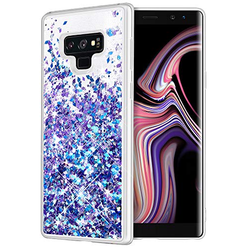Product Cover Caka Galaxy Note 9 Case, Galaxy Note 9 Glitter Case Liquid Series Sparkle Fashion Bling Luxury Flowing Liquid Floating Glitter Soft TPU Clear Case for Samsung Galaxy Note 9 (Blue Purple)