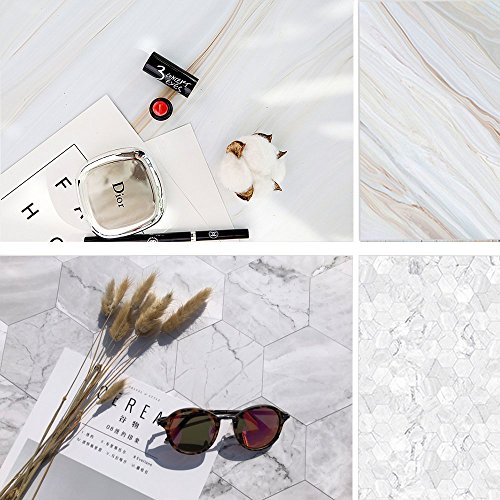 Product Cover Evanto 22x35 Inch (56x88cm) 2-in-1 Cracked Marble Background Flat Lay Seamless Photo Backdrop Paper for Food, Jewelry, Cosmetics Tabletop Photography