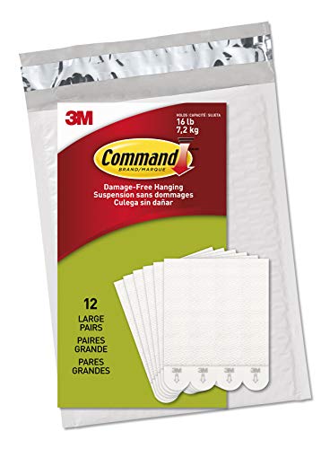 Product Cover Command Large Picture Hanging Strips, Decorate Damage-Free, 12 pairs (24 strips), Indoor Use (PH206-12NA)