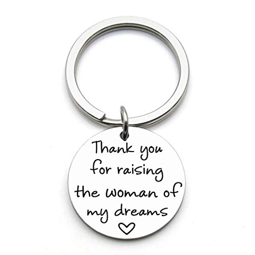 Product Cover XGAKWD Mother in Law Mom Gift, Thank You for Raising The Woman of My Dreams, Unique Keychain Gifts for Birthday Wedding