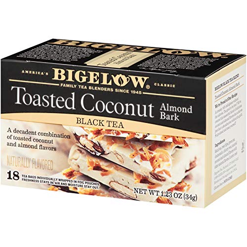 Product Cover Bigelow Tea Toasted Coconut Almond Bark 18Count (Pack of 6) Caffeinated Individual Black Tea Bags, for Hot Tea or Iced Tea, Drink Plain or Sweetened with Honey or Sugar