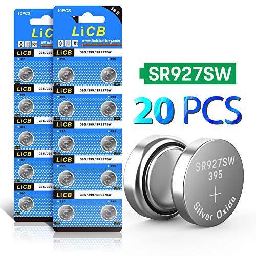 Product Cover LiCB 20 Pack SR927SW 395 399 AG7 Battery 1.5V Watch Batteries
