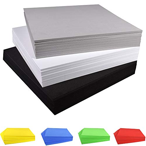 Product Cover Craft Foam Sheets EVA Foam Sheets, 9.6×9.6 Inches, 8 Pack, Thickness 3mm/5mm/7mm/10mm, for Cosplay Costume Paper Scrapbooking Foamie Crafts Kids Cushion
