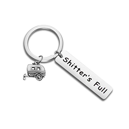 Product Cover Shitter's Full Keychain Happy Camper RV Keychain Camping Keychain Trailer Christmas Vacation Jewelry (One Pcs)
