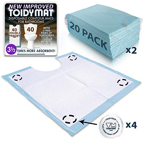 Product Cover New Improved ToidyMat Disposables - The Toilet Mat RE-Invented - Double Pack of 40 (Incontinence Pads)