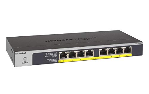 Product Cover NETGEAR 8-Port Gigabit Ethernet Unmanaged PoE Switch (GS108LP) - with 8 x PoE+ @ 60W Upgradeable, Desktop/Rackmount, and ProSAFE Limited Lifetime Protection