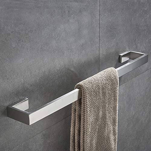 Product Cover JunSun Square Towel Bar 24-Inch Stainless Steel Towel Holder Bathroom Accessories Stainless Steel Square Towel Bars Towel Rack Wall Mounted Stainless Steel Bathroom Brushed Nickel