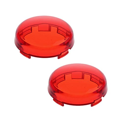 Product Cover NTHREEAUTO Bullet Rear Turn Signal Light Lens Red Cover Compatible with Harley Dyna Street Glide Road King