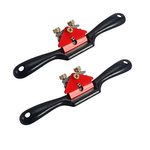 Product Cover Anndason 2 Pcs Adjustable SpokeShave with Flat Base and Metal Blade Wood Working Wood Craft Hand Tool