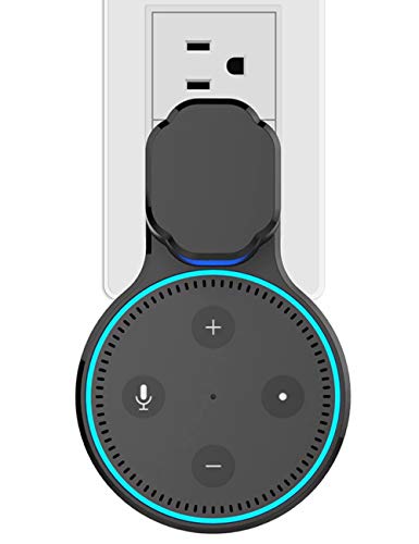 Product Cover WGOAL Echo Dot (2nd Generation) Outlet Wall Mount Stand Hanger Holder Can Hide Both Adapter and Wires,Perfect Accessories for Your Home Smart Speaker (Black)