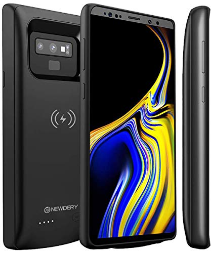 Product Cover NEWDERY Upgraded Galaxy Note 9 Battery Case Qi Wireless Charging, 5000mAh Slim Rechargeable Extended Charger Case with Raised Bezel and Air Cushion Technology Compatible Samsung Galaxy Note 9 (Black)
