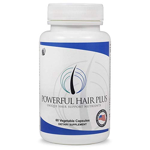 Product Cover Powerful Hair Plus, Unique Hair Vitamins with Biotin For Hair, Skin & Nails, Addresses Vitamin Deficiencies That May Impact Hair Loss, Thinning, Lack of Regrowth In Men And Women, 30 Day Supply