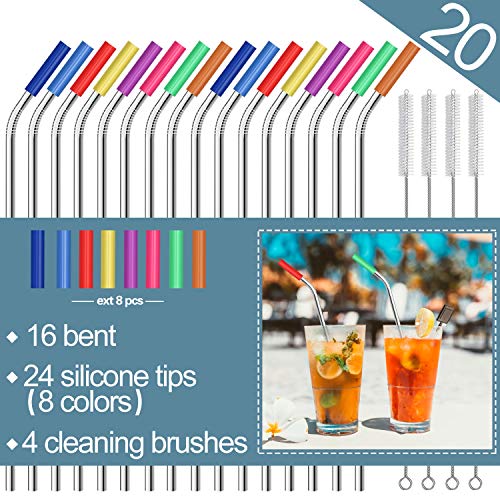 Product Cover Stainless Steel Straws,Set of 16 10.5
