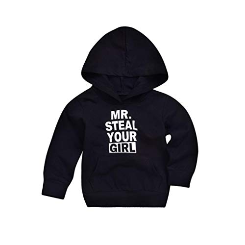 Product Cover Zlolia Toddler Infant Baby Boys Girls Letter Print Hooded Tops Pullover Sweater Outfits Front Pocket Autumn&Winter Sweatshirt