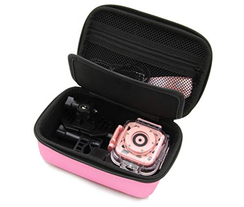Product Cover Casematix Pink Case Compatible with Ourlife Kids Waterproof Video Camera and Accessories , Includes Case Only