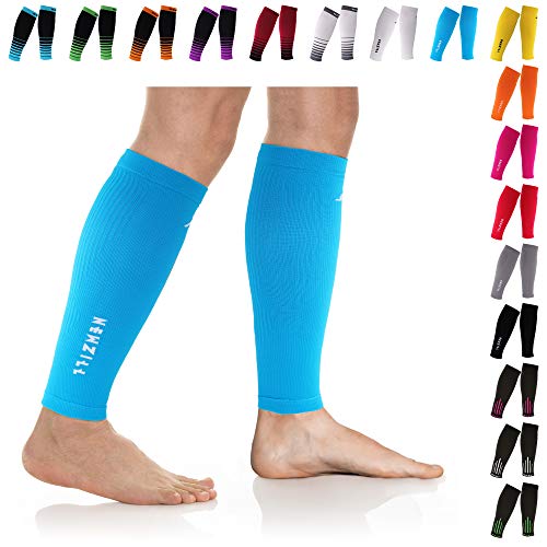 Product Cover NEWZILL Compression Calf Sleeves (20-30mmHg) for Men & Women - Perfect Option to Our Compression Socks - for Running, Shin Splint, Medical, Travel, Nursing, Cycling (S/M, Solid Blue)