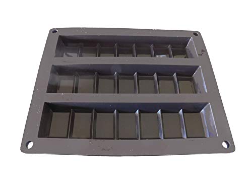 Product Cover Flat Black 3-CAVITY Silicon Bar Mold for chocolate, protein or candy bars