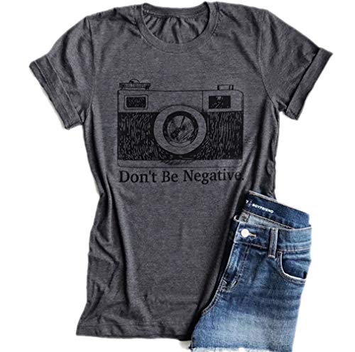 Product Cover Don't Be Negative Camera Shirt Funny Vintage Photographer Short Sleeve T-Shirt