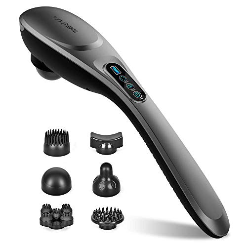 Product Cover Handheld Back Massager, 6 Interchangeable Nodes, 6 Speeds & 6 Modes, Cordless Massager Deep Tissue Massage for Back Muscle Foot Neck Shoulder Leg Body Pain Relief Home Office