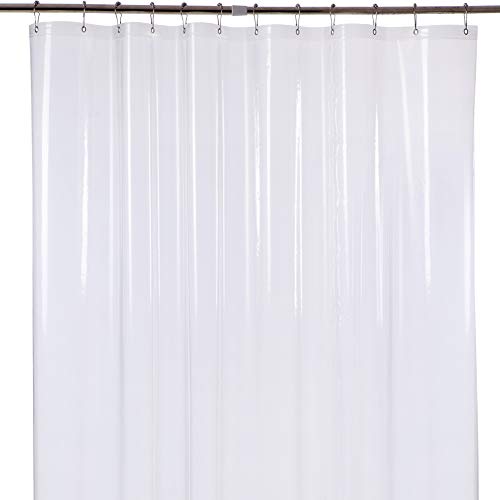 Product Cover Amazer Shower Curtain Liner, 72 Inches W x 78 Inches H EVA 5G Bathroom Plastic Shower Curtain with 3 Magnets and 12 Rust-Resistant Grommet Holes Without Chemical Odor-Clear