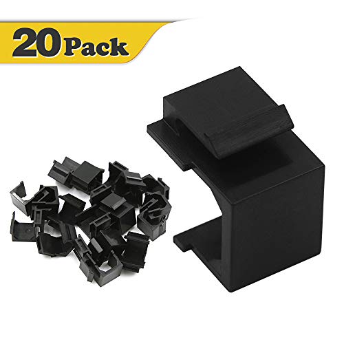 Product Cover VCE VCE 20-Pack Blank Keystone Jack Inserts for Wallplate- Black