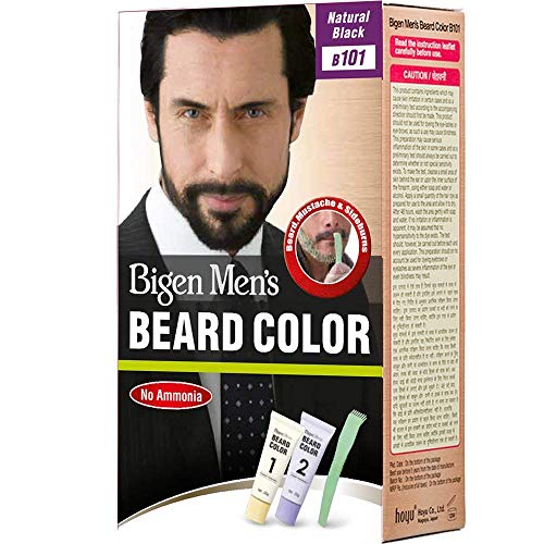 Product Cover Bigen Men's Beard Color - Aloe Extract & Olive Oil - Natural Black - Pack of 2