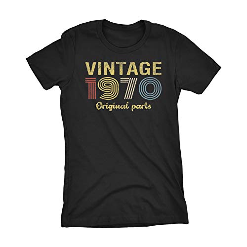 Product Cover 50th Birthday Gift Womens Shirt - Retro Birthday - Vintage 1970 Original Parts