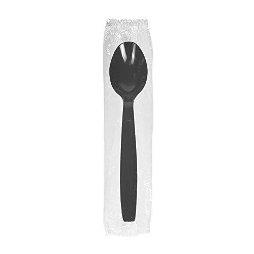 Product Cover Karat U3523B PS Heavy Wrapped Tea Spoons - Black (Case of 1000)