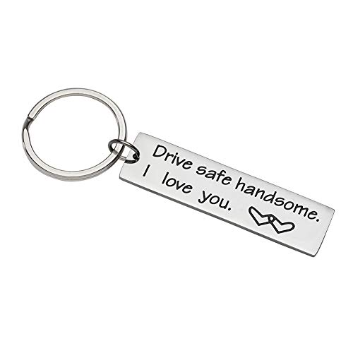 Product Cover Father's Day Gifts Drive Safe Keychain Drive Safe Key Ring Dad Gift Trucker Husband Gift Couples Engraved Keychain Boyfriend Girlfriend Key Chain Birthday Gifts Key Tags