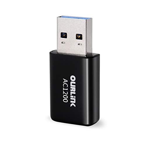 Product Cover ourlink USB WiFi Adapter 1200mbps USB 3.0 Wireless Network WiFi dongle Mini Compact Size for Laptop/mac,Dual Band 2.4g/5g 802.11ac,Support Windows 10/8/8.1/7/vista/xp/2000,mac 10.4-10.13 (Mini Size)