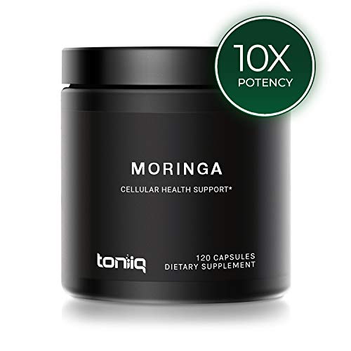 Product Cover Single Origin Non-GMO Moringa Leaf Capsules - Highest Content of Protein, Saponins, Glycosides and Flavonoids - 10,000mg 10x Concentrated Moringa Oleifera Powder Extract - 120 Capsules