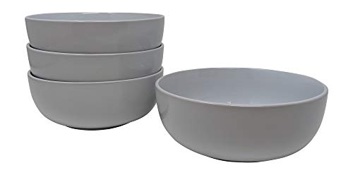 Product Cover Gianna's Home Stoneware Soup Salad Cereal Bowls 6 1/2 in. Ceramic 28 oz, Set of 4 (White)