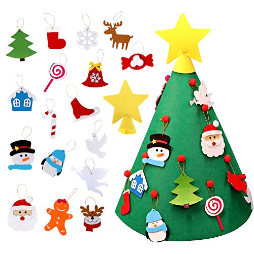 Product Cover Aytai 3D DIY Felt Christmas Tree with Hanging Ornaments, Xmas Gifts for Kids Christmas Decorations