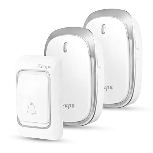 Product Cover Wireless Doorbell, 2 Plug in Receivers and 1 Transmitter (Battery installed), LED Indicator, Easy to Install, Penetrate 5 walls, 1300ft Range, 58 Chimes, 4 Level Volume, Waterproof