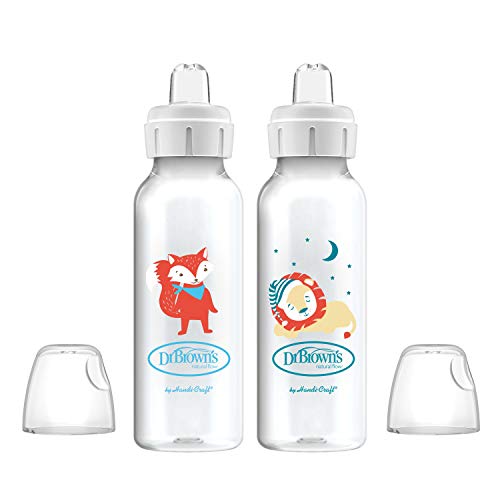 Product Cover Dr. Brown's Options+ Sippy Spout Baby Bottles, Fox & Lion, 8 Ounce, 2 Count