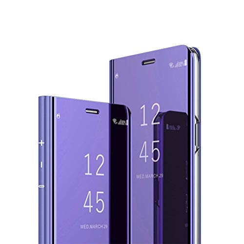 Product Cover Samsung Note 9 Case, COTDINFORCA Mirror Design Clear View Flip Bookstyle Luxury Protecter Shell with Kickstand Case Cover for Samsung Galaxy Note 9 (2018). Flip Mirror: Purple